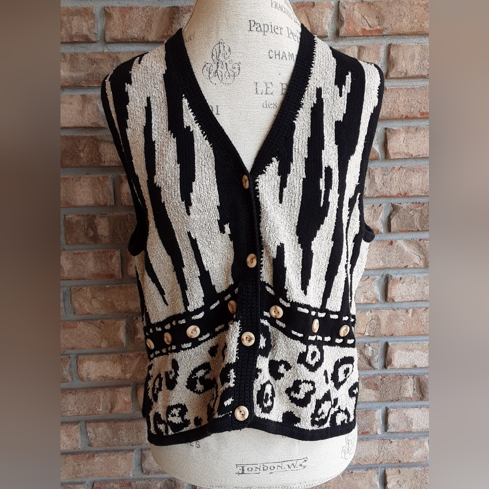 Marisa Christiana Classics Vintage Button Front Sweater Vest.